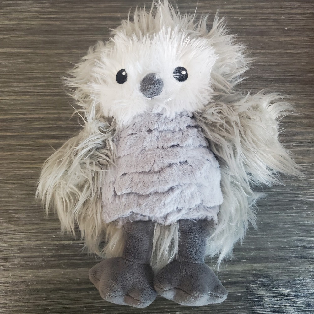 First Impressions Owl‎ 9" Fuzzy Gray Plush Macys 2017 Stuffed Animal Bean Bottom